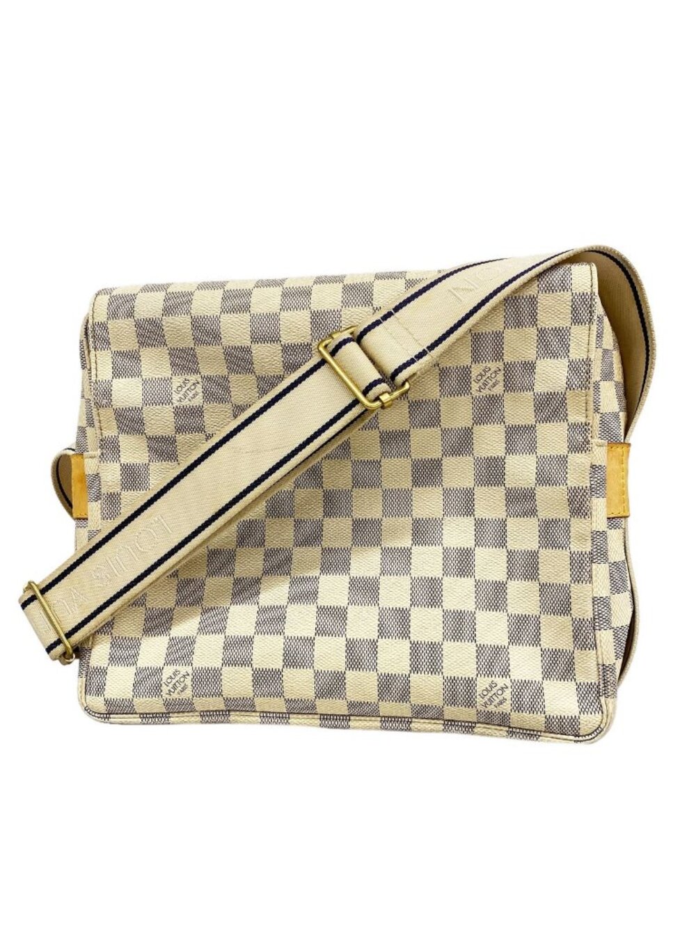 Louis Vuitton Shoulder Bag Damier Azur Naviglio White